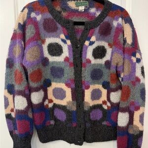 Vintage Hand Knit Alpaca Colorful Cole Haan Sweater